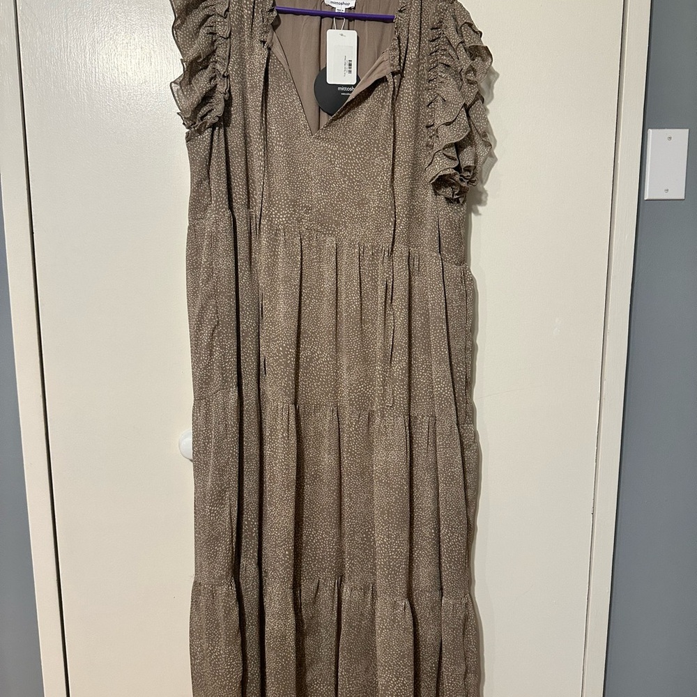Mittoshop Brown Buttoned Maxi Sundress